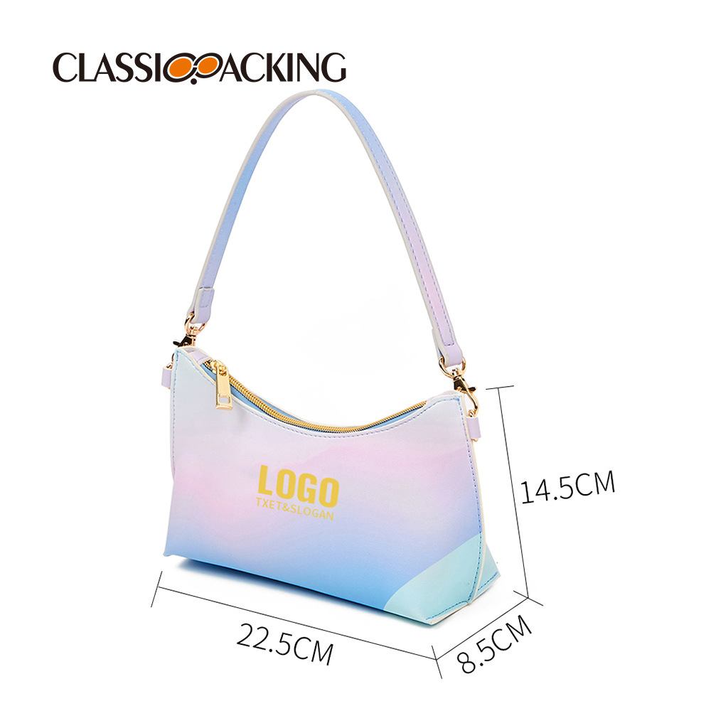 Korean New Women's Bag Fashion Gradient Color Pu Material Shoulder Underarm Bag Multi-Functional All-Match Fashion Handbag