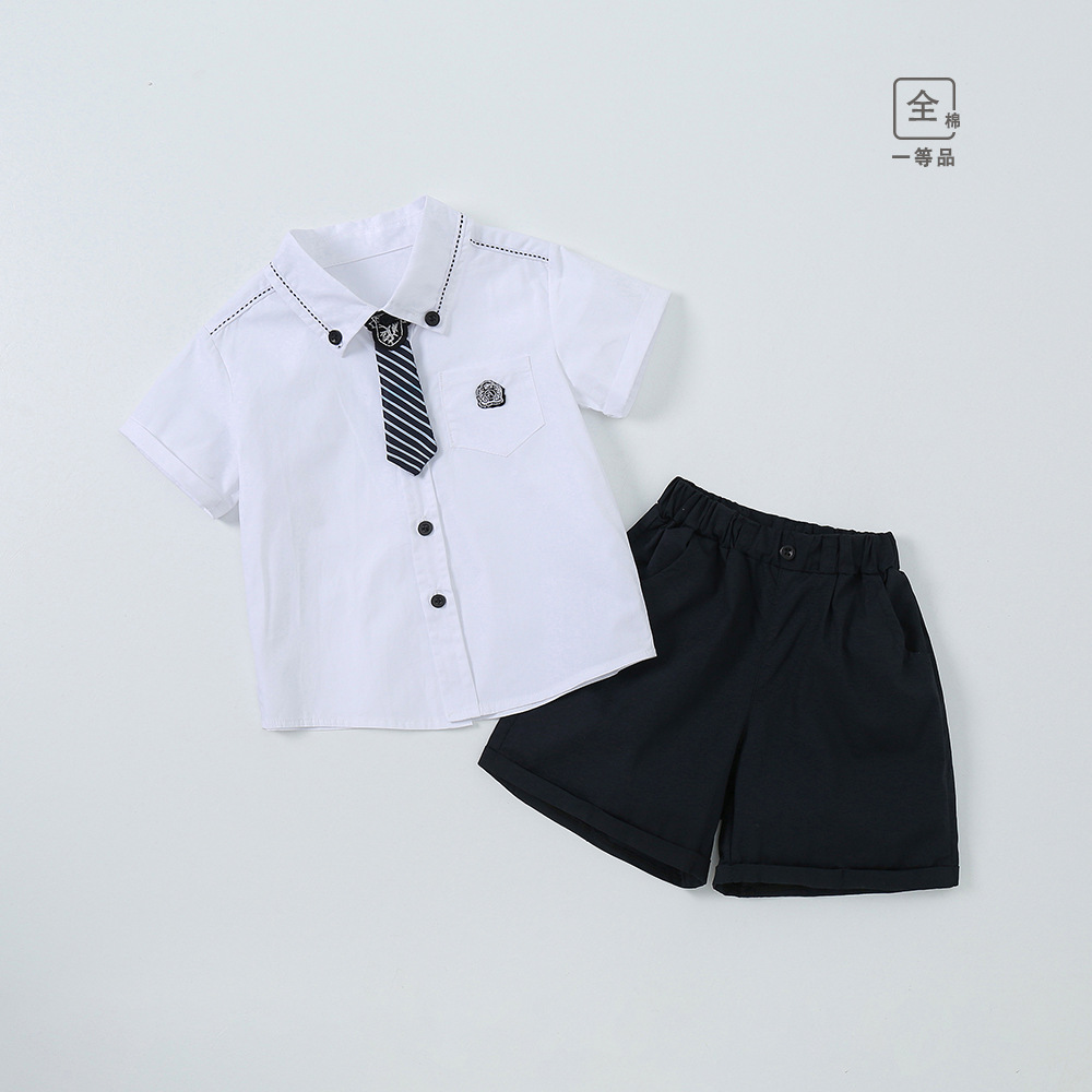 幼儿园园服夏装英伦风衬衫大班儿童毕业照班服套装夏天小学生校服