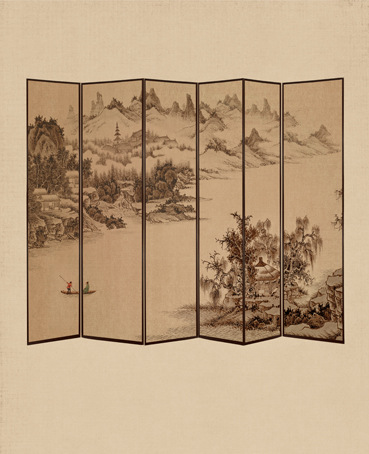 影楼中国风民国古典古装拍照主题工笔画旗袍摄影全家福背景布pp纸