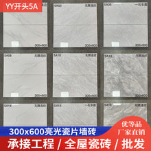 客厅厨房卫生间瓷砖灰白色300x600墙砖阳台仿大理石纹釉面砖瓷片