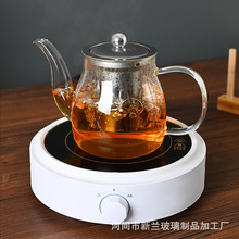 围炉煮茶高硼硅玻璃加厚泡茶壶过滤茶具家用功夫冲茶器高口壶圆润