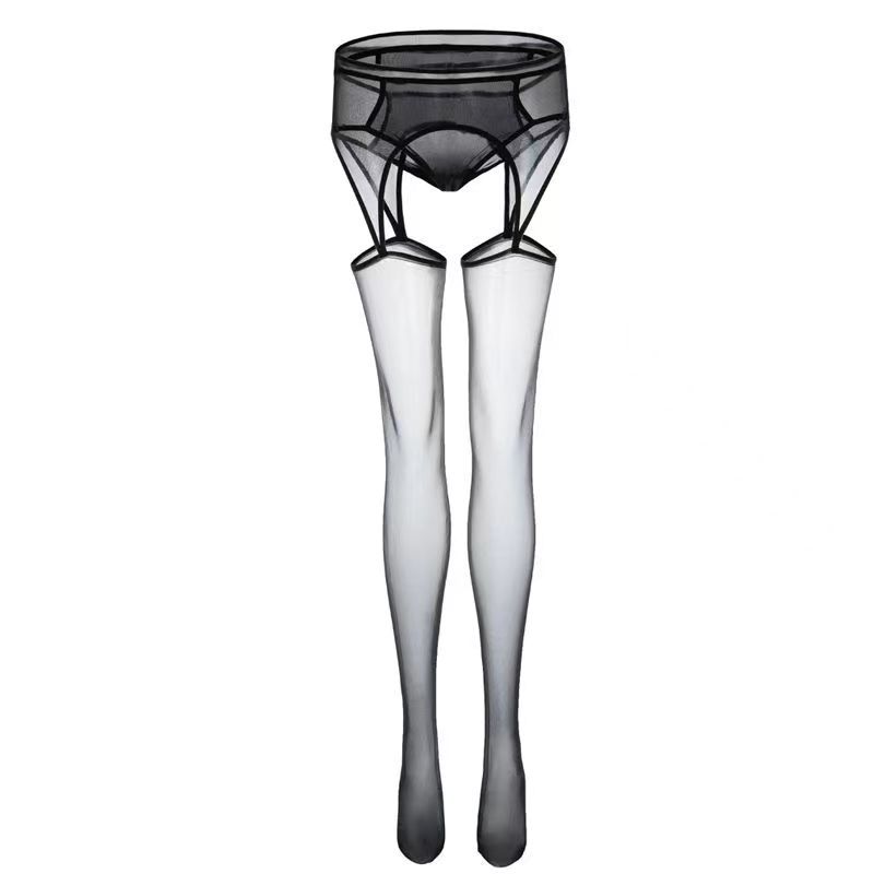 Four-Side Hollow-out Stockings Durable Sexy Leg-Shaping Suspender Socks Large Size Open Crotch Stockings Free off Ultra-Thin Pantyhose