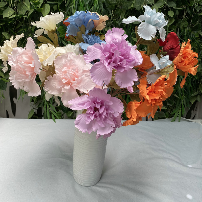 婚礼堂花排插花布置布料木槿花 落地摆放田园花艺人造仿真木槿花