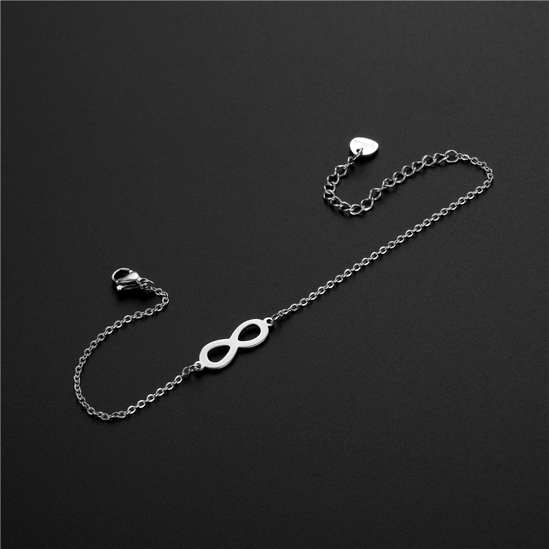 Europe and America Cross Border Simple Jewelry Lucky Number 8 Unlimited Stainless Steel Bracelet Female Cross-Border Popular Bracelet Jewelry