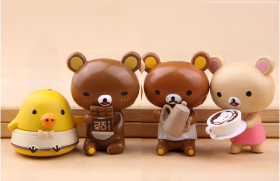 10款轻松熊牛奶熊手办公仔玩偶摆件 微景观蛋糕装饰玩偶