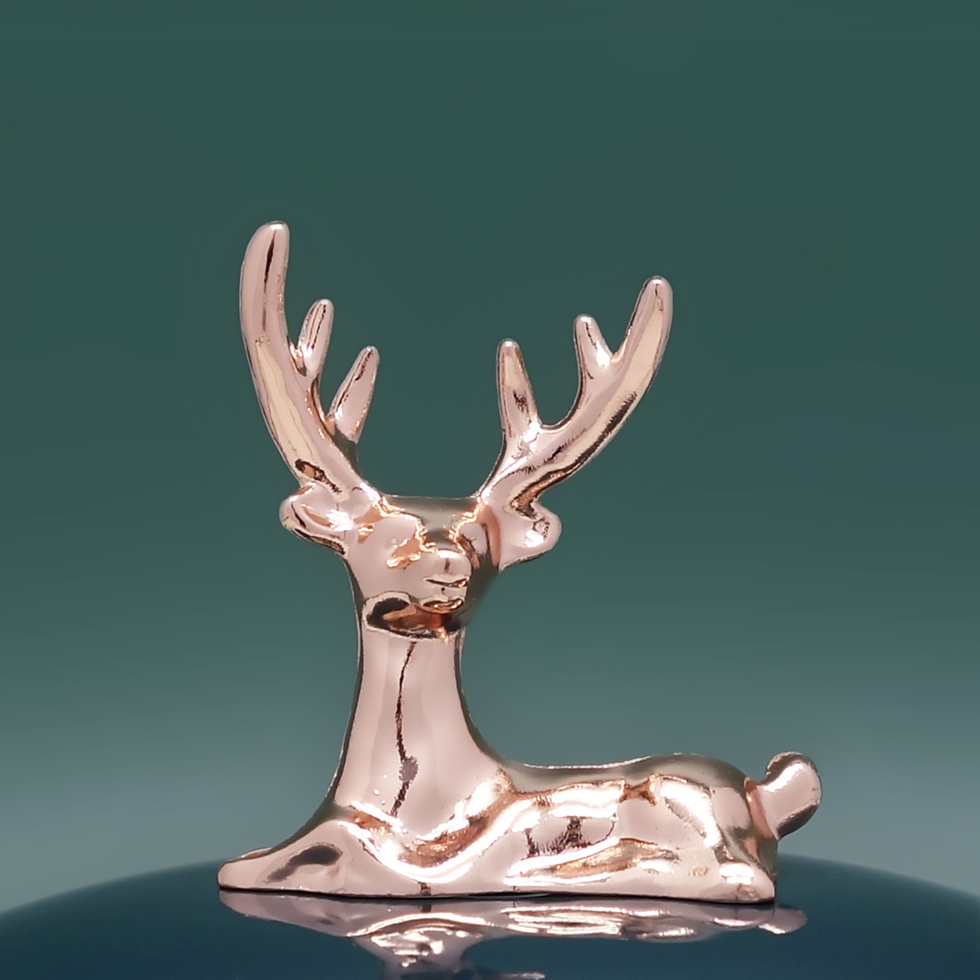 [Large] Creative and Slightly Luxury Zinc Alloy Deer Decoration Tissue Box Candy Box Decoration Home Lighting Accessories