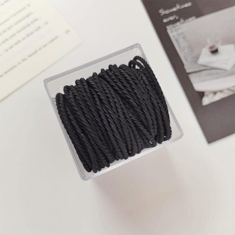 Korean-Style Boxed High Elastic Color Rubber Band Women's Hair Rope Headdress Durable Not Hurt Hair Tie-up Hair Thin Hair Ties