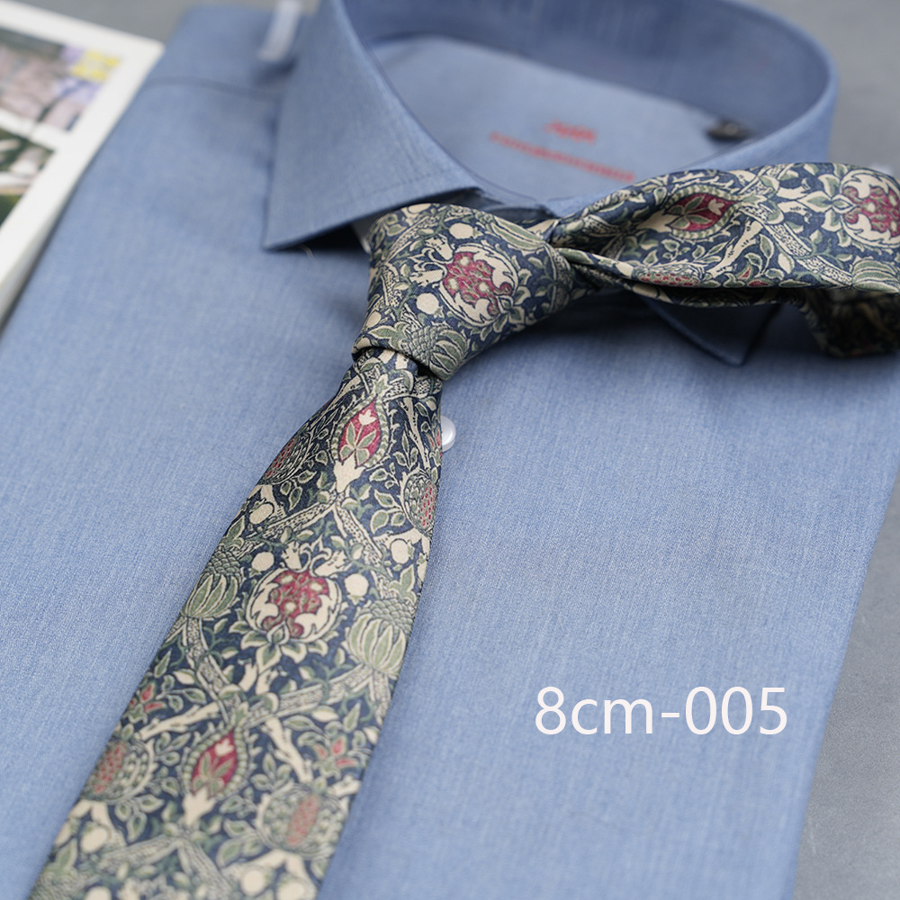 Men's Wide Version 8cm Printed Hand Tie Floral European and American Leisure Retro Trendy Factory Direct Supply in Stock