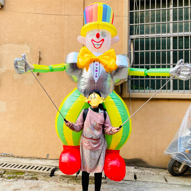 充气行走小丑气模商场开业活动引流支架拍手道具酒吧气氛活动模型