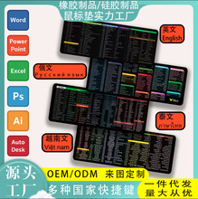 快捷键鼠标垫超大加厚办公桌键盘垫logo热转印mousepad滑鼠垫批发