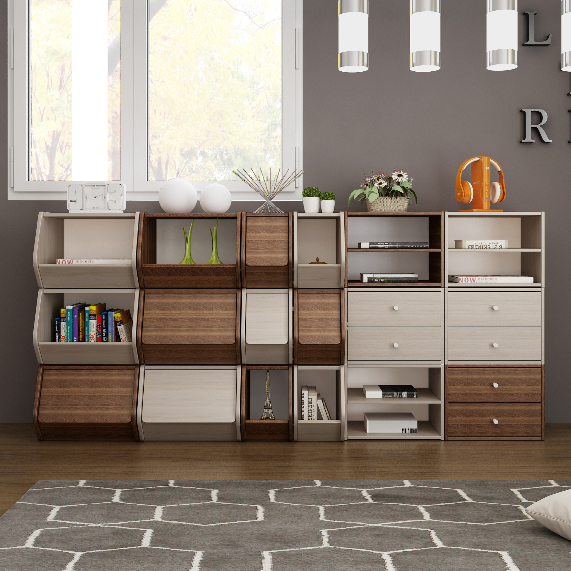 创意卧室柜 自由组合简易可叠加日韩式书柜架家装建材书房家具人