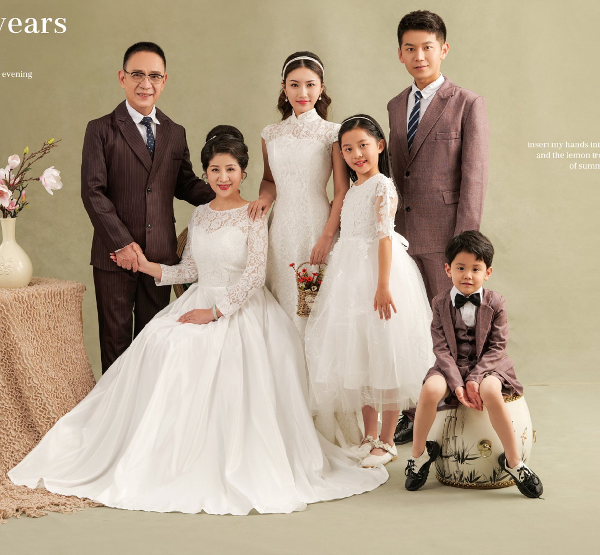 2022新款影楼亲子装儿童摄影服装一家六口全家福艺术拍照写真衣服