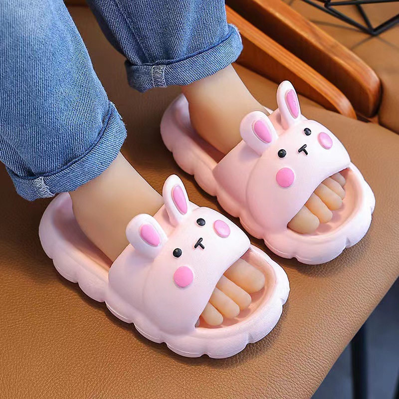 2023 New Children's Slippers Summer Boys and Girls Cute Fashion Cartoon Outerwear Rabbit Home Thick-Soled Non-Slip