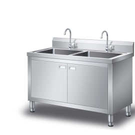 批发商用双池沥水台不锈钢水池水槽柜双星洗菜池洗手洗碗池操作台