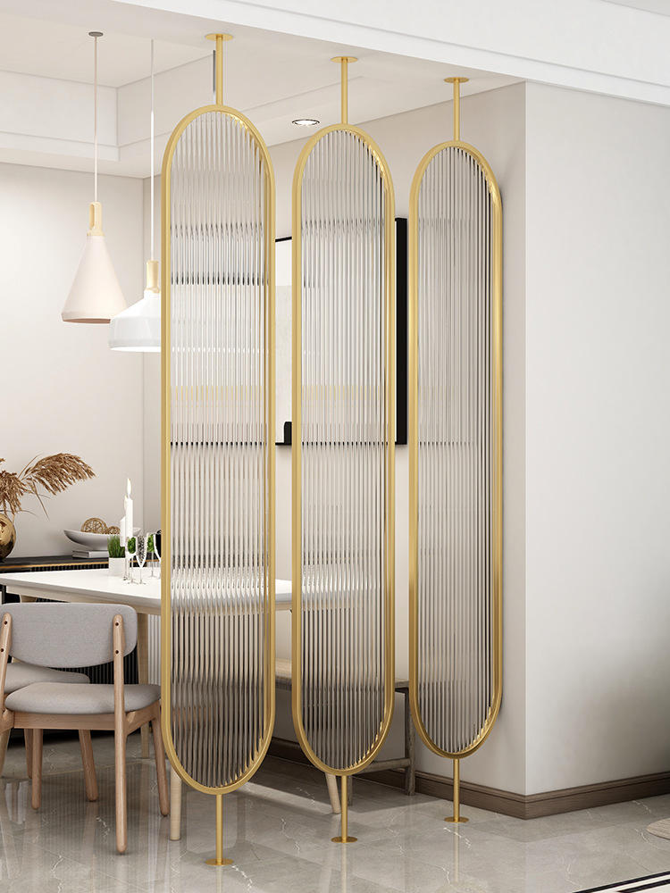 现代简约客厅超白玻璃屏风隔断墙装饰家用入户玄关小户型