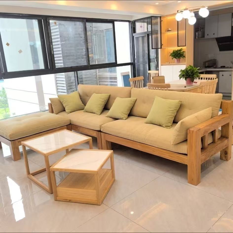 中式老榆木沙发客厅直排沙发床实木三人座沙发民宿酒店大堂沙发