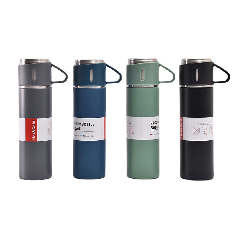 New 304 Stainless Steel Vacuum Insulated Tumbler Set One Cover Multi-Purpose Handle Carry-on Cup Business Office Three-Piece Water Cup