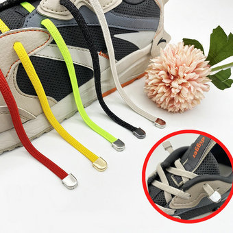 男女鞋带 彩色懒人鞋带压扣免绑松紧鞋带弹力帆布鞋带免系定制