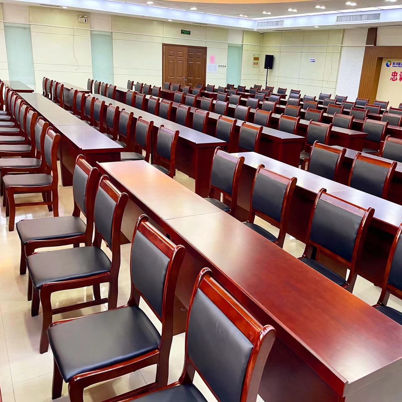 会议室桌椅组合双人油漆木皮条形会议桌培训桌长条桌办公桌子简约