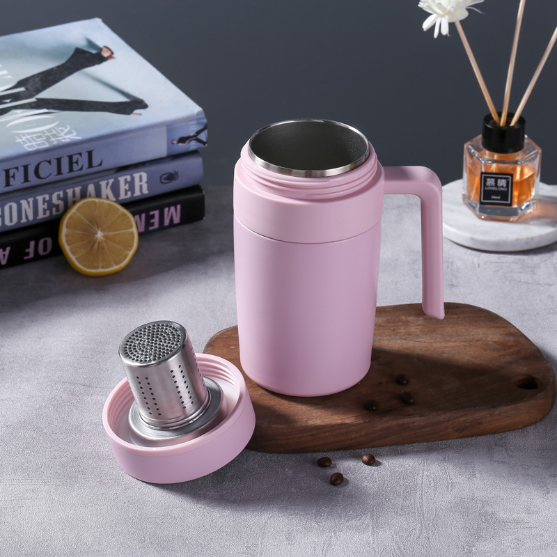 316 Tea Cup Tea Water Separation Smart Business Vacuum Cup with Handle Men's and Women's Office Stainless Steel Water Cup