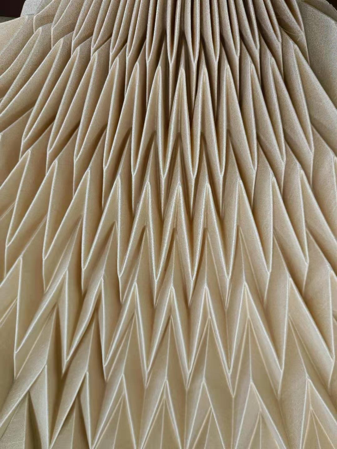 压褶 衣片窗帘会所装饰 定制压褶 不规则压褶压皱