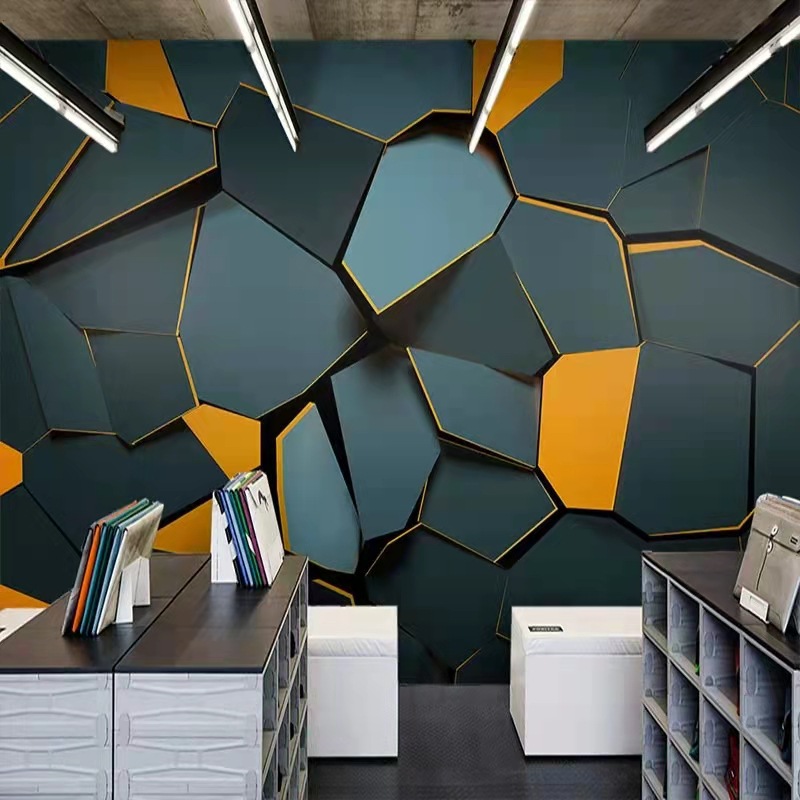 3d立体科技感壁纸壁画电竞馆网吧墙纸批发vr人工智能太空星空墙布