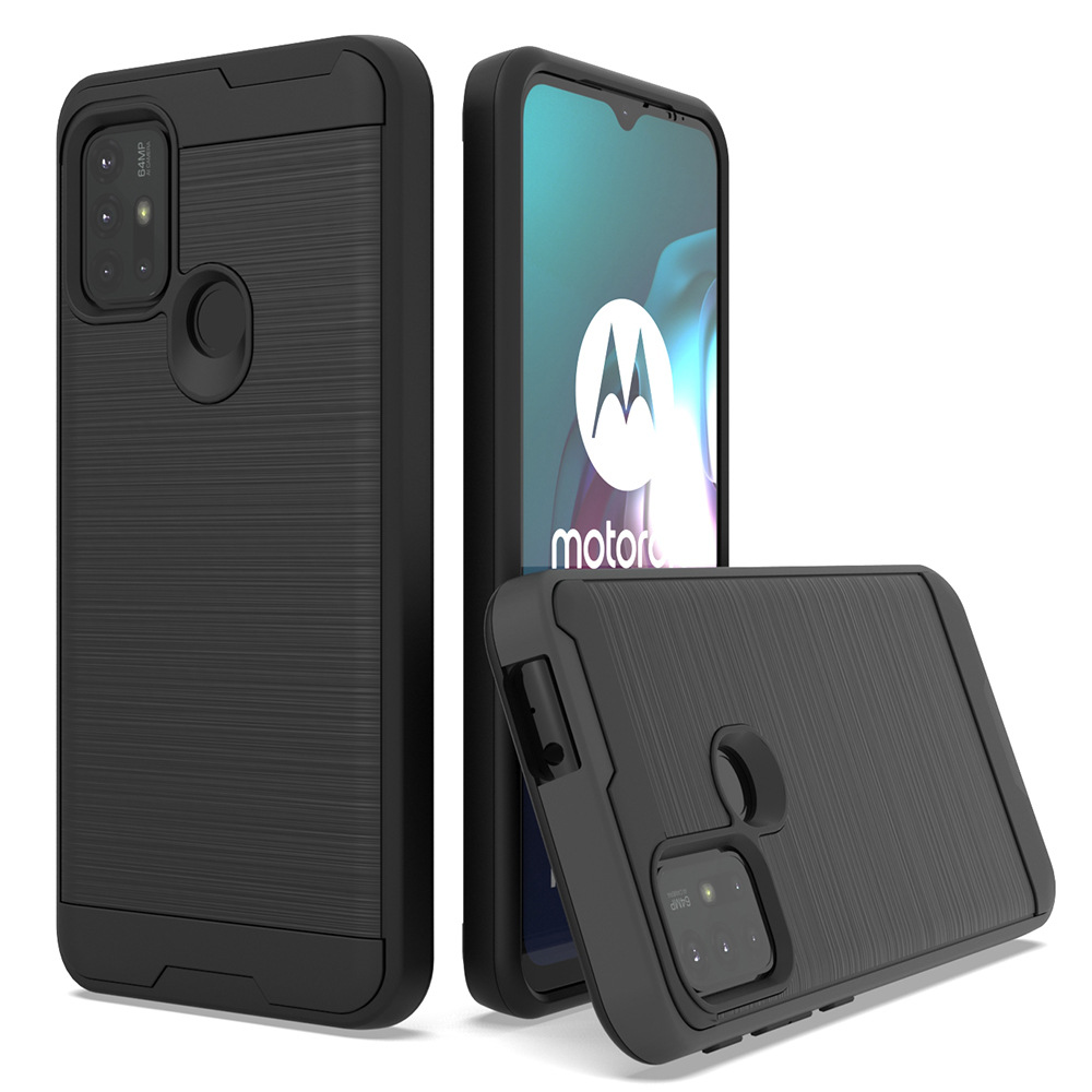 适用三星a02s 欧版 双重拉丝碳纤维安卓tpu pc纯色可印logo手机壳