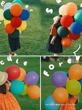 亚光10寸加厚彩色乳胶气球儿童生日装饰宝宝百天户外野餐拍照道具