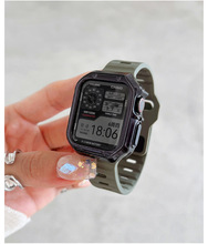 适用于苹果applewatch78手表条纹硅胶带iwatch6代se2夏日运动表带