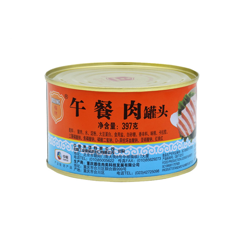 梅林午餐肉罐头397g出口版午餐肉猪肉罐头户外即食关东煮火锅搭档