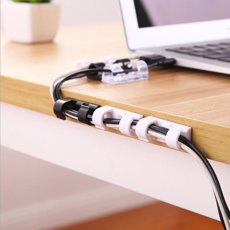 线收纳理线器办公桌面整理线路固定夹自粘免钉墙面贴网线电线卡扣