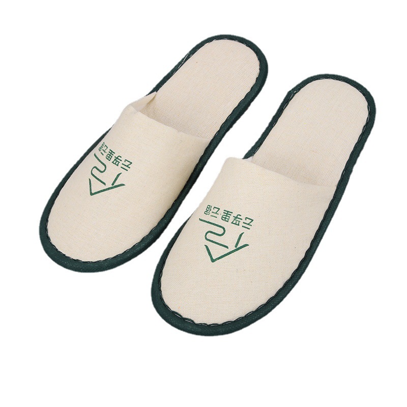 Disposable Slippers Cotton and Linen Commercial Non-Slip Hotel Hotel B & B Beauty Salon Universal Printable Logo in Stock Wholesale