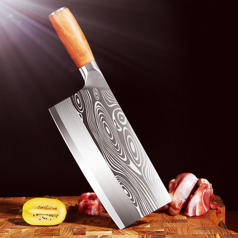 钢头斩切刀手工锻打刀具不锈钢钢头刀家用商用厨师专用大足龙水刀