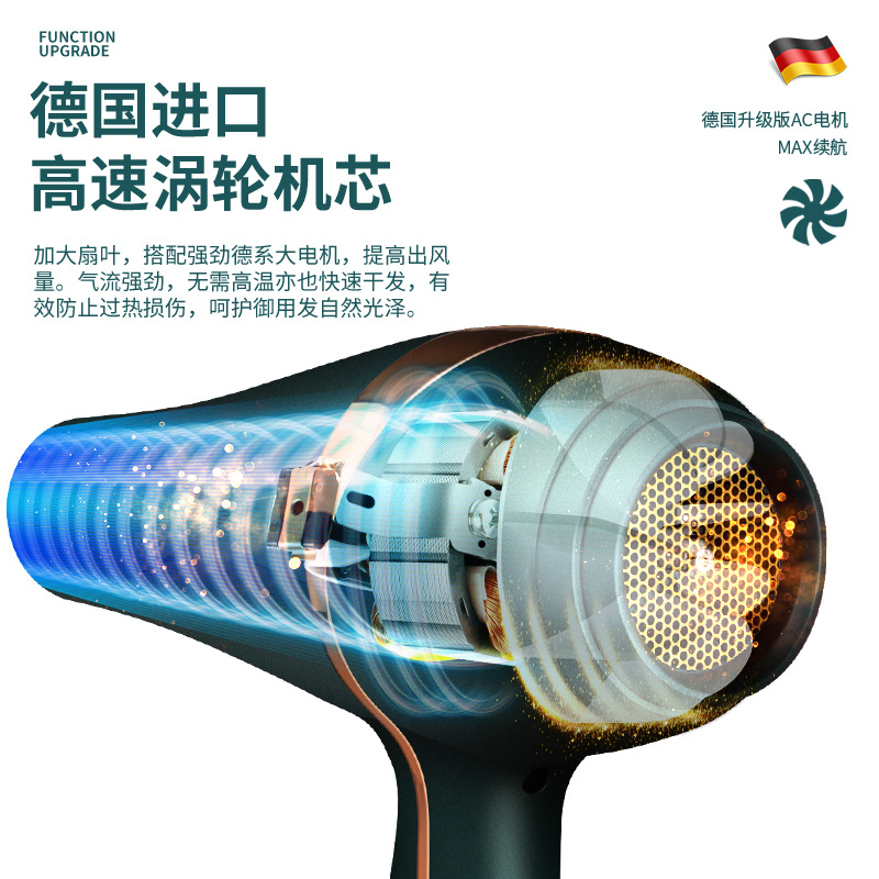 Hair Salon High-Power Hair Dryer Household Blue Light Anion Hair Care Mute Does Not Hurt Hair Barber Shop Hair Dryer