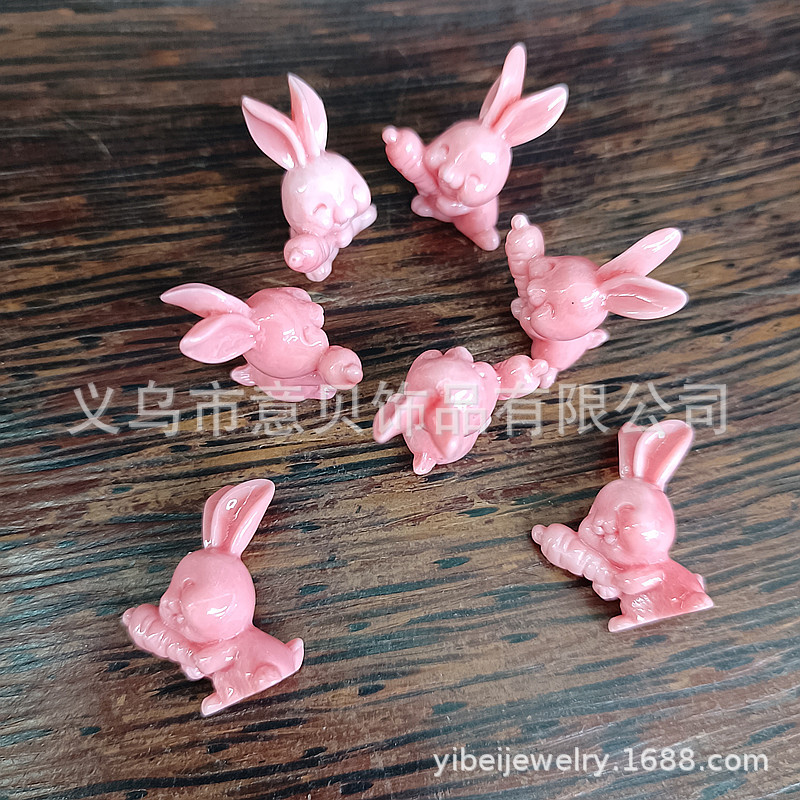 Shell Beads Pink Pressed Rabbit Simple Cute Pet and Animal Home Living Room Small Ornaments Study Children's Room Crafts