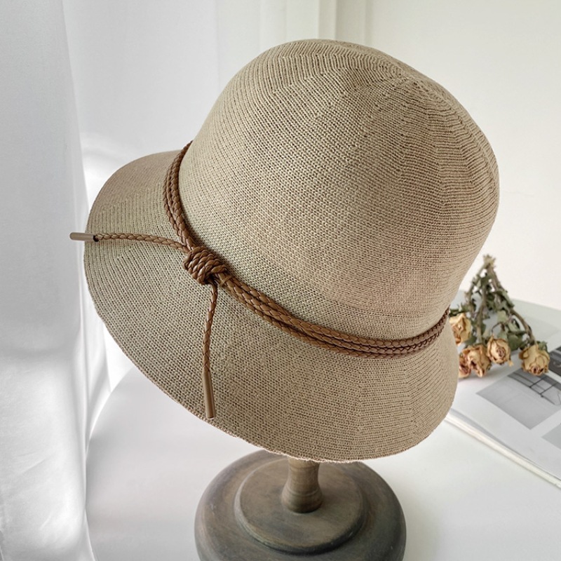 2024春夏秋皮带绳扣渔夫帽遮阳帽太阳帽女士防晒防风百搭出游帽子