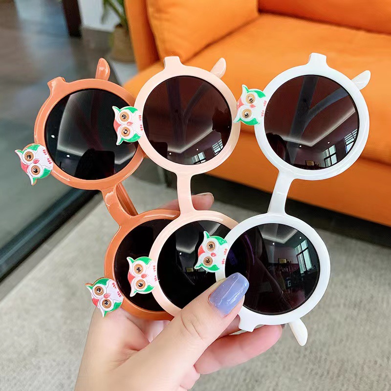 Kids Sunglasses Glasses Cute Owl Sunglasses Uv-Proof Baby Birthday Boys and Girls Fashion Cartoon Toys