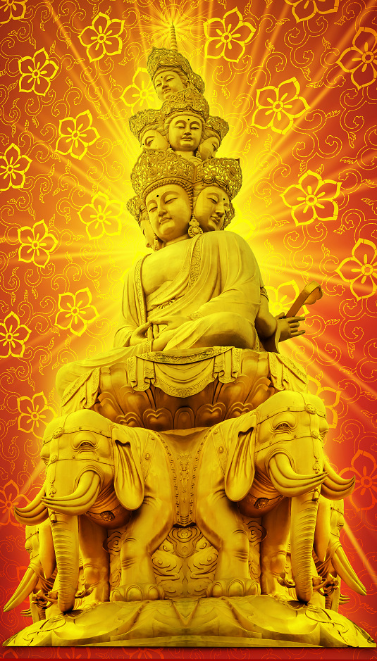 十方普贤菩萨大象坐骑多头宗教佛像人物印花十字绣