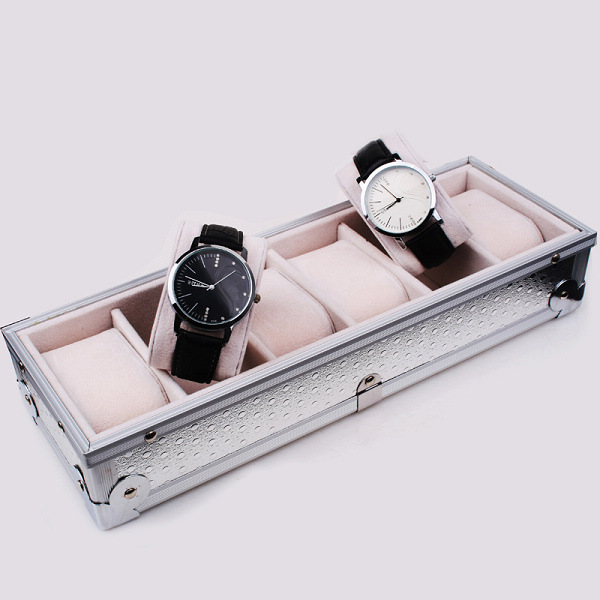 批发6格手表箱铝合金 展示箱手表收纳盒盒手表盒厂家