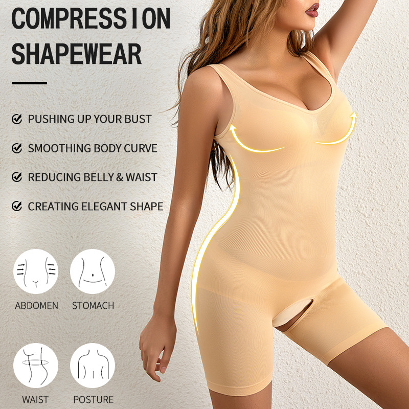 One-Piece Corset Women's Postpartum Waist Trimming Abdominal-Shaping Body-Shaping Corset Open Large Size Bodybuilding Tight Chest Support Corset