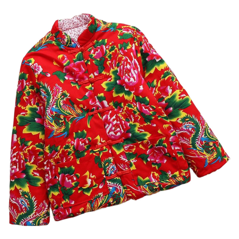 网红爆款东北大花袄棉衣成人棉袄男女同款民族特色棉服加厚外套