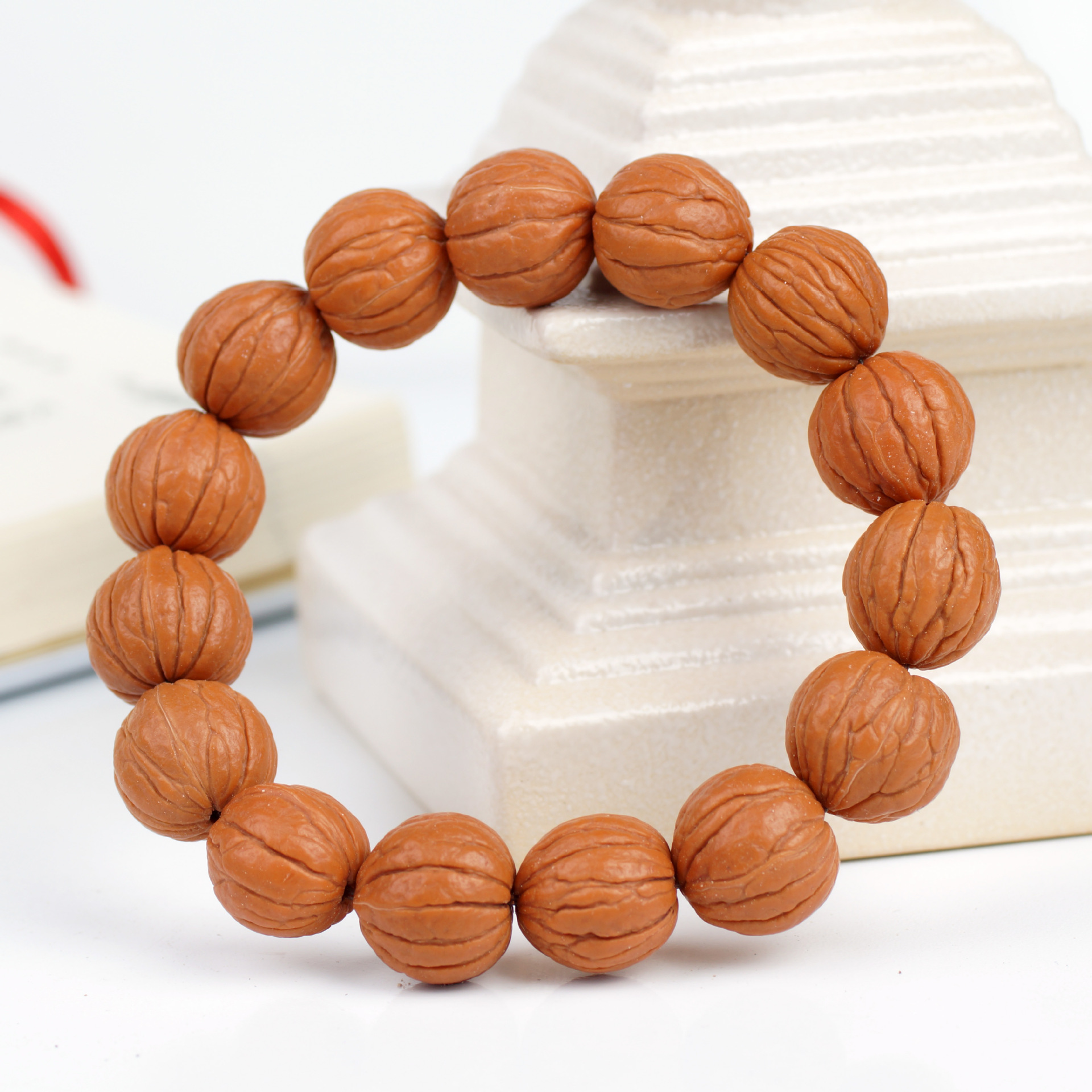 文玩南瓜猴头菩提子手串脑纹桃核佛珠手链男女单圈盘玩手珠念珠