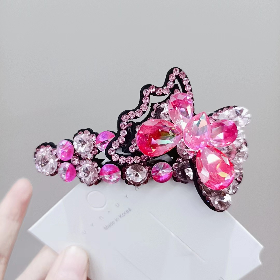 Korean Hairpin New Crystal Butterfly Break Clip BB Clip Bang Clip Bar Clip Side Clip Girls Factory Spot