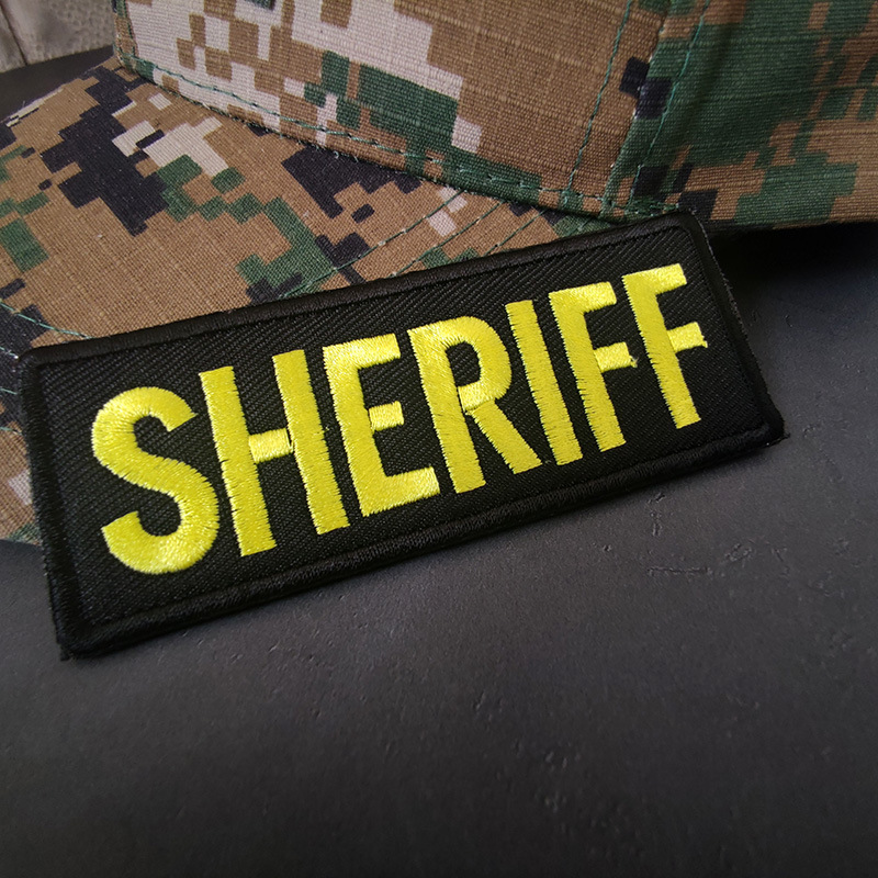 polizei sheriff刺绣魔术贴补丁战术军事徽章臂章背心背包配饰