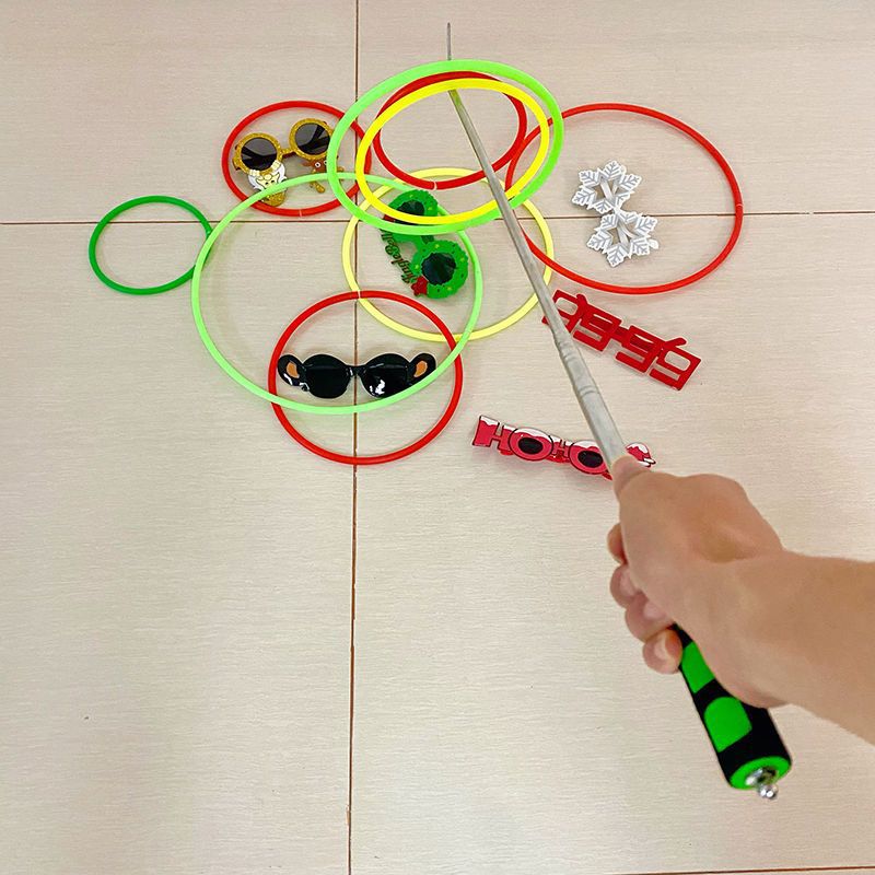 套圈环伸缩捡圈杆夜市摆地摊捡圈圈空心圈捡圈钩子竹圈圆形亚马逊