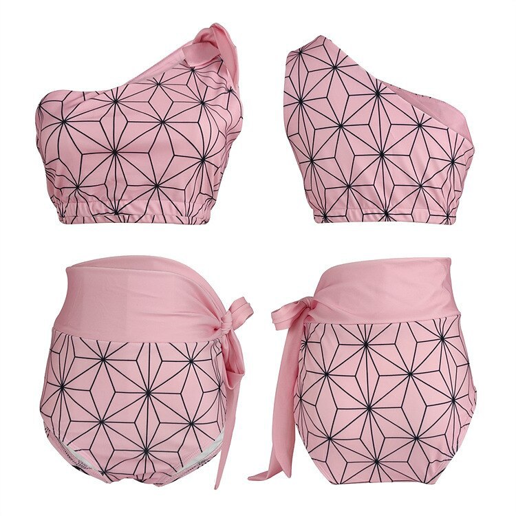 新款鬼灭之刃灶门祢豆子cosplay角色扮演 比基尼沙滩泳装动漫套装