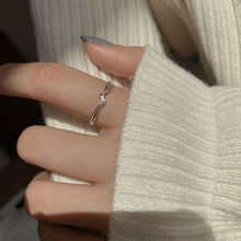 几何缠绕活口戒指女小众设计2023新潮开口食指戒指冷淡风高级时尚