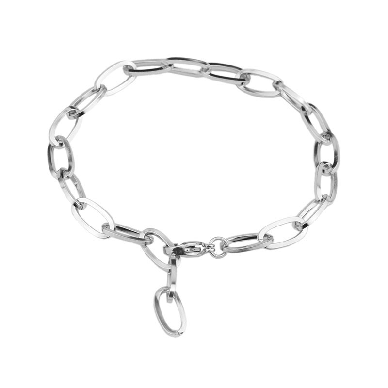 Europe and America Cross Border New Fashion Simple Hong Kong Style Chain Bracelet Personality Simple Style Bracelet for Men and Women