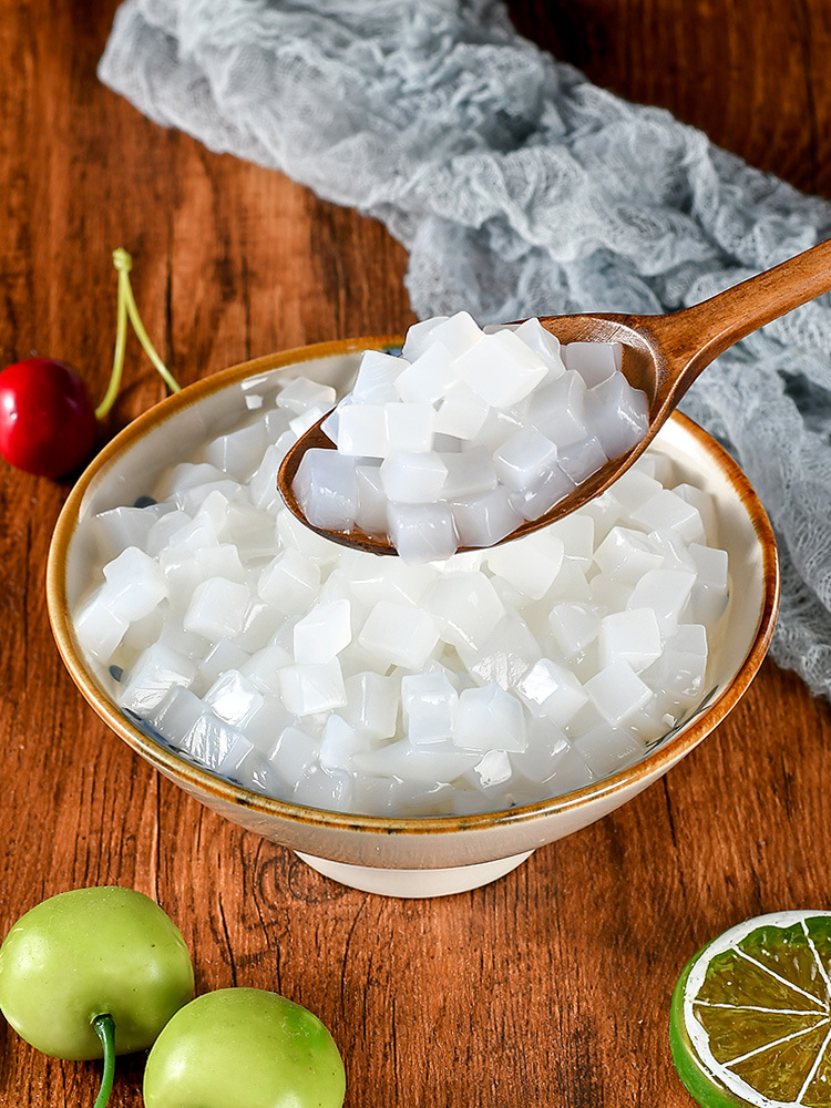 超欢原味椰果粒1kg袋装家用小颗粒珍珠椰果冰粉奶茶专用原材料