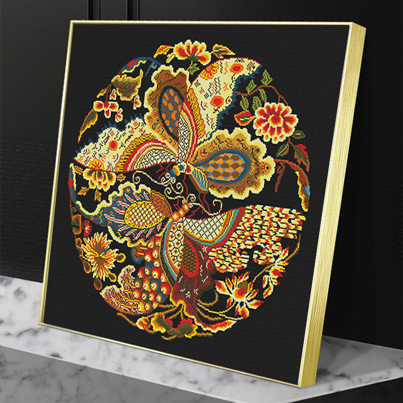 十字绣2020新款绣中式三联画龙凤呈祥年年有余五福临门菊妍凤求凰